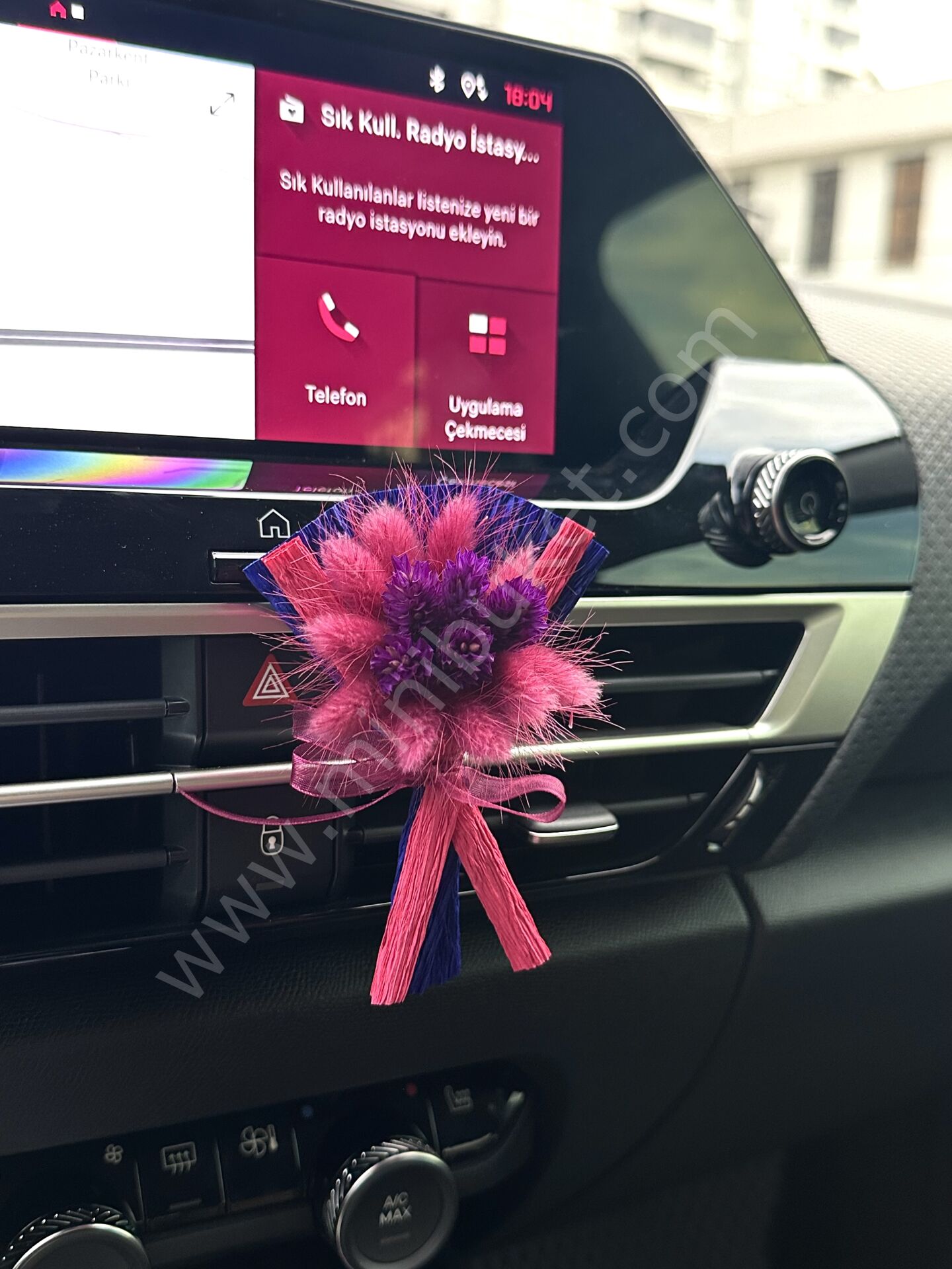 Arabaya Takılan Mini Buket - Mor Renk