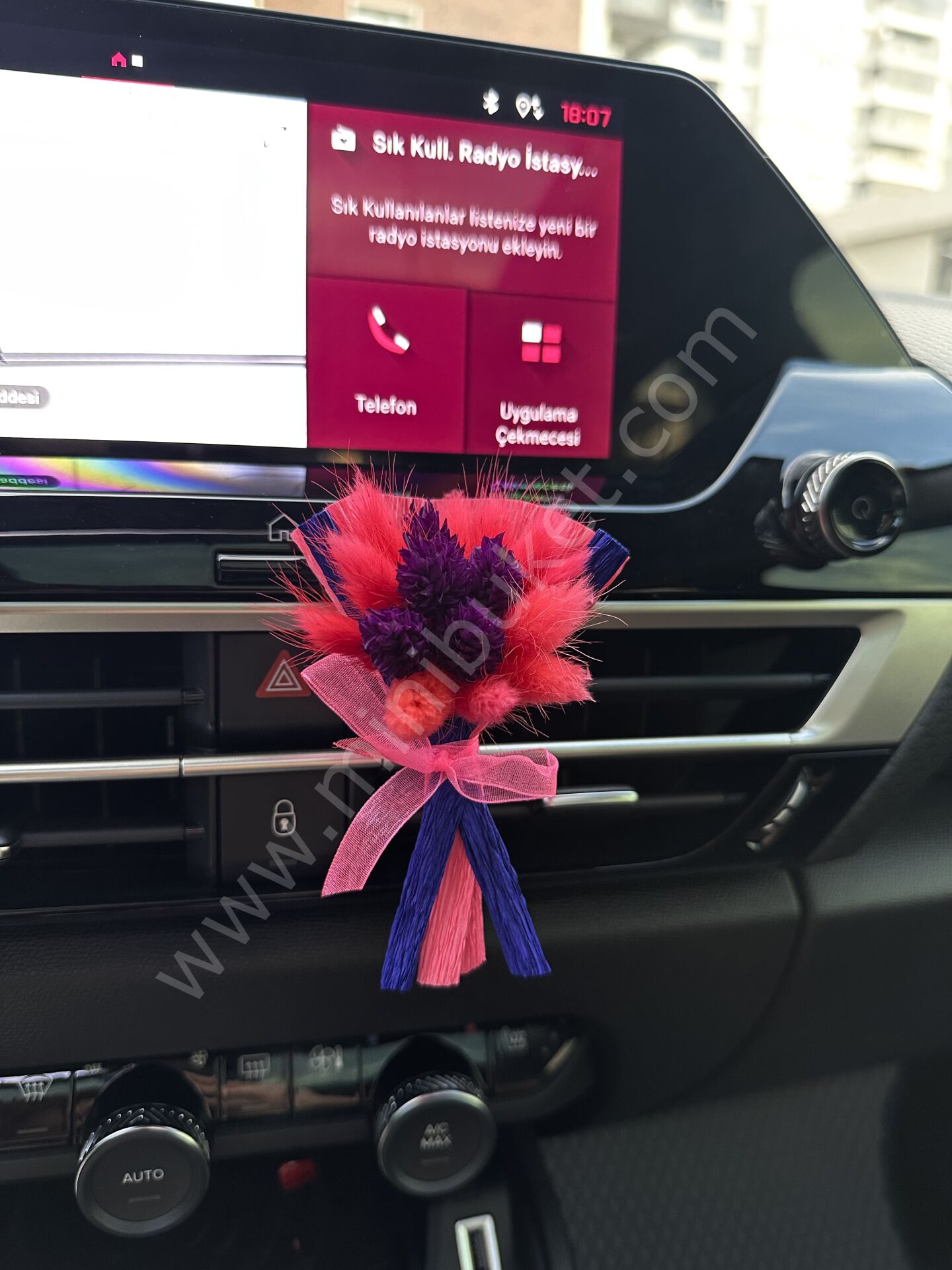 Arabaya Takılan Mini Buket-Mavi