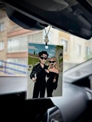 Kişiye Özel Animasyon Fotoğraflı Dikiz Aynası Süsü