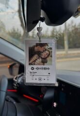 Kişiye Özel Tasarım Fotoğraflı ve Şarkılı Dikiz Aynası Süsü