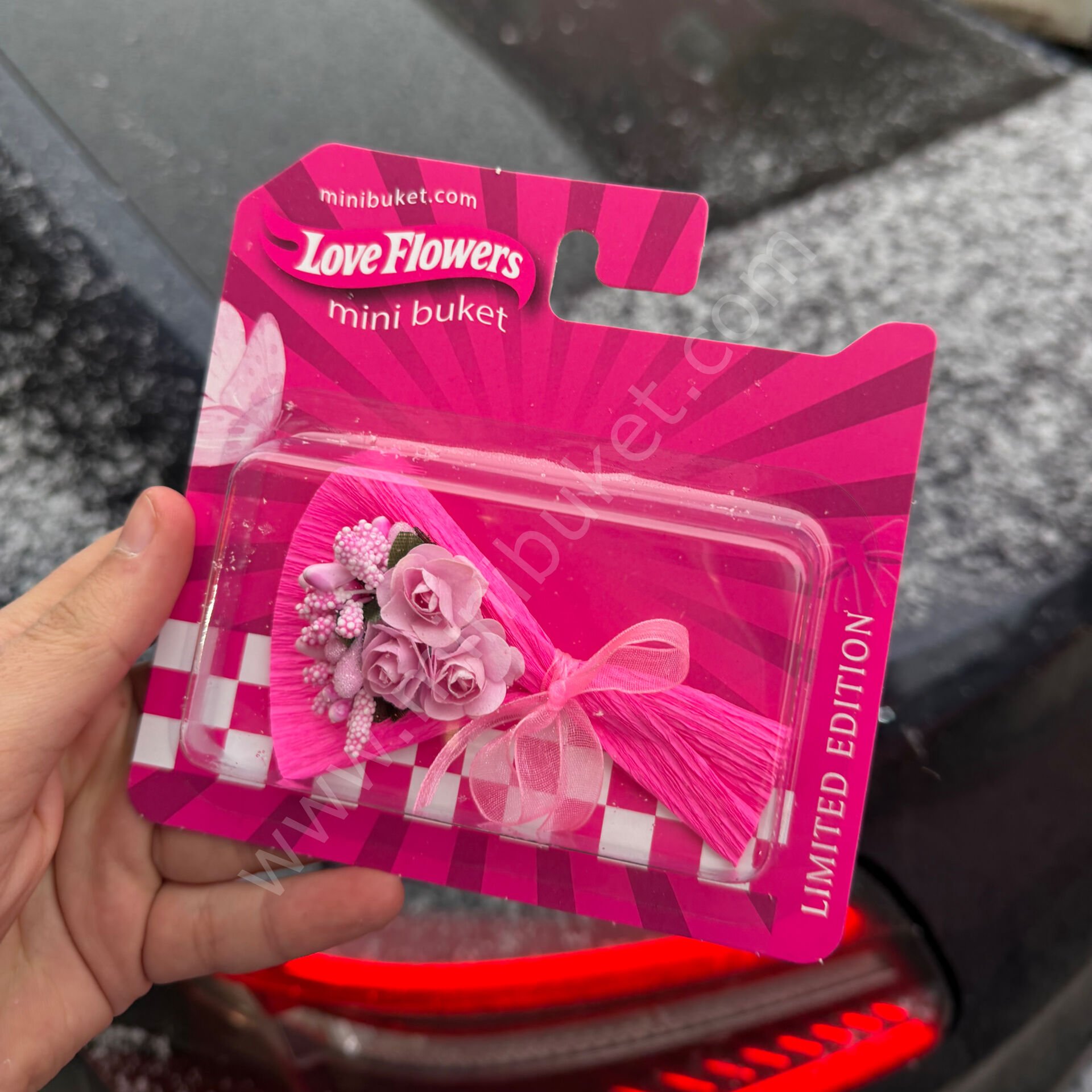 Aynalı Pembe Mini Buket - Love Flowers