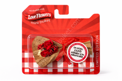 Aynalı Love Flowers Çiçek Buketi, Hot Flowers Arkasında Ayna Olsun - kırmızı