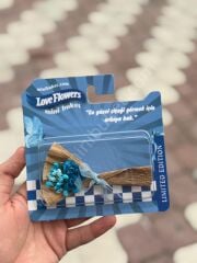 Mini Buket Aynalı Love Flowers, Tasarım Çiçek Buketi, Mavi Hot Flowers