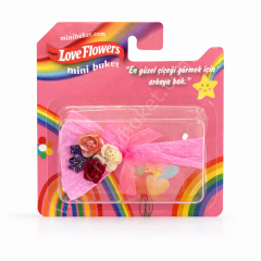 Mini Buket Aynalı Çiçekler Karışık 50 Adet Toptan